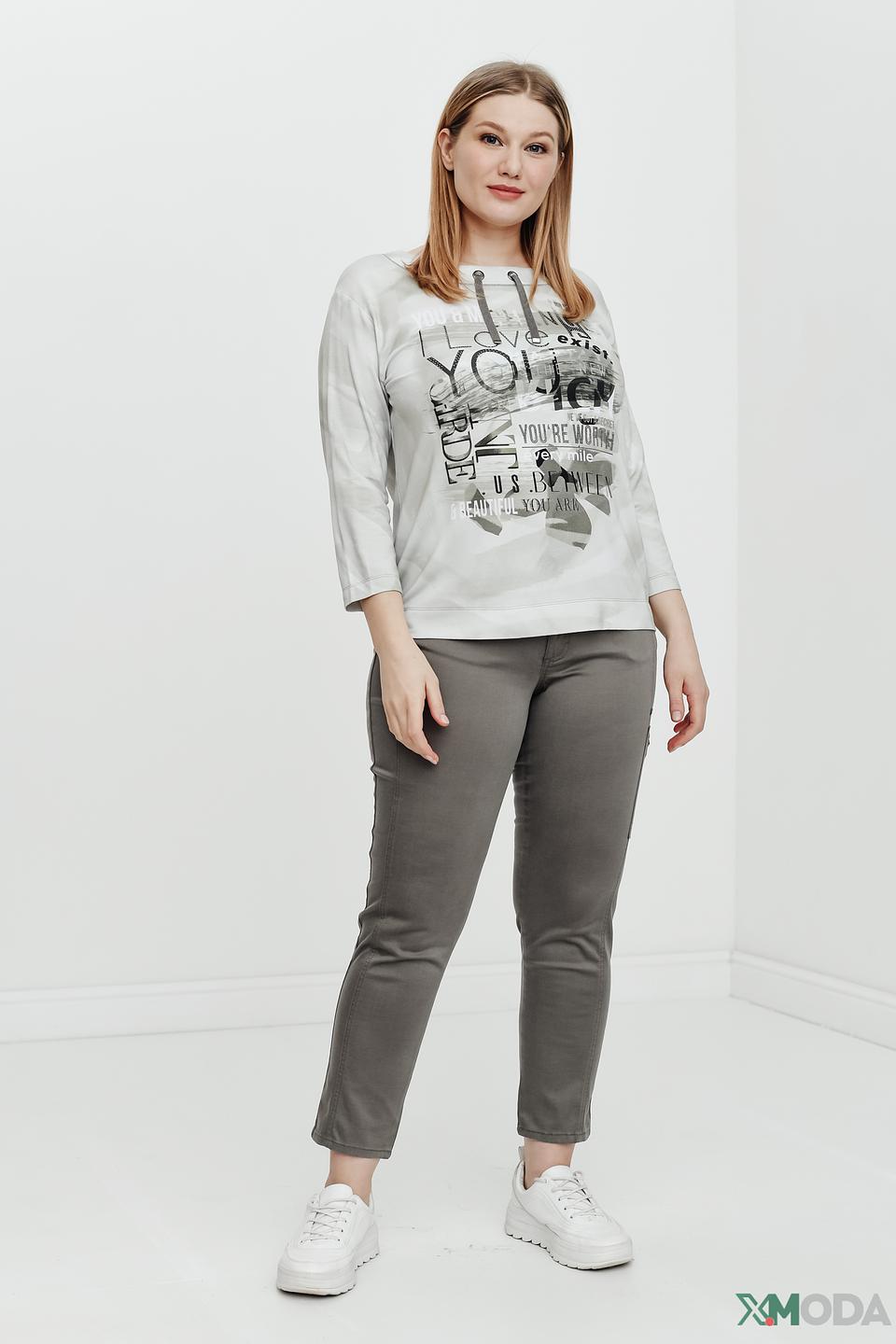 Пуловер Rabe collection с принтом серый