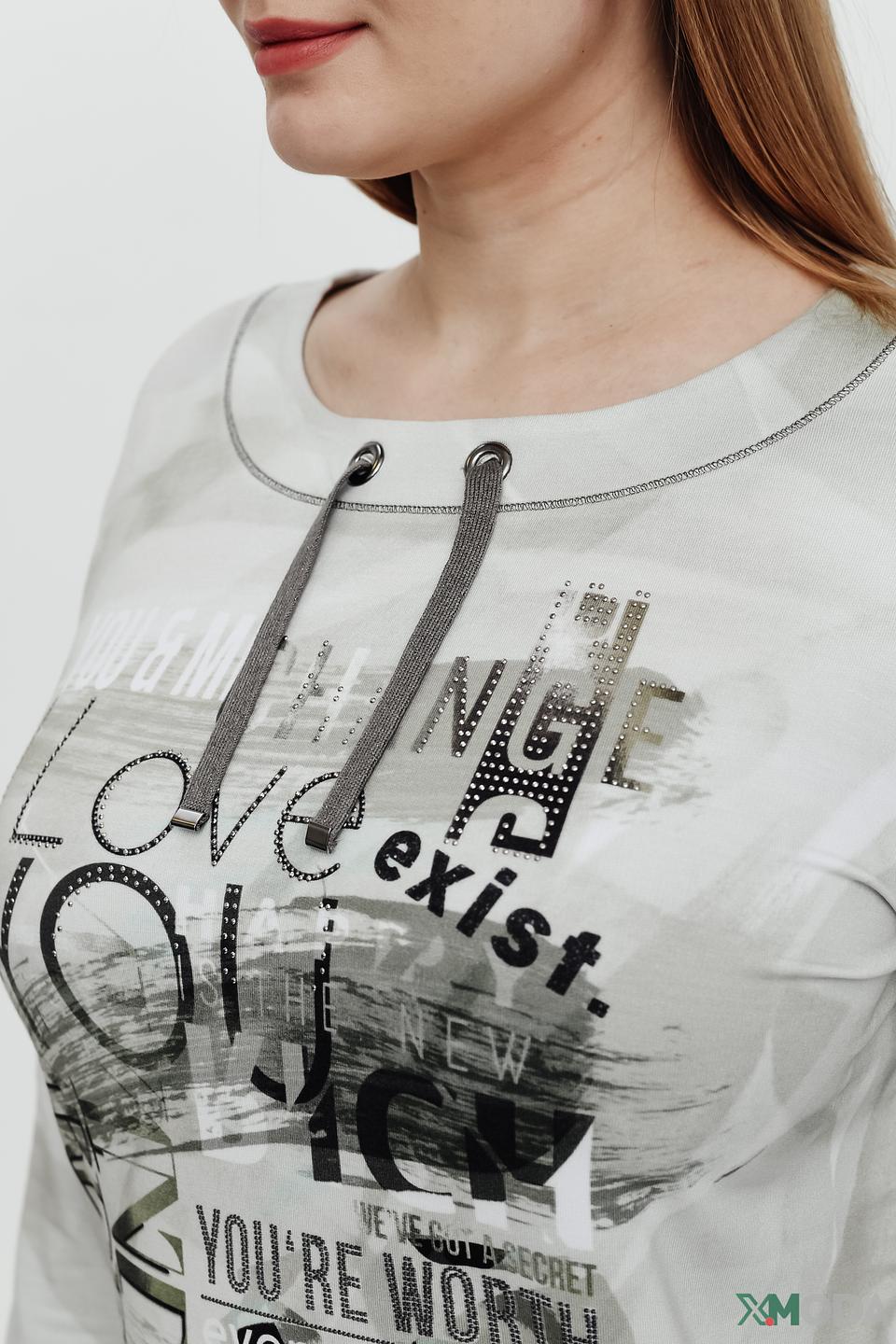 Пуловер Rabe collection с принтом серый