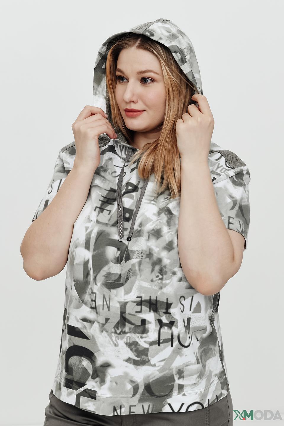 Джемпер Rabe collection с принтом серый