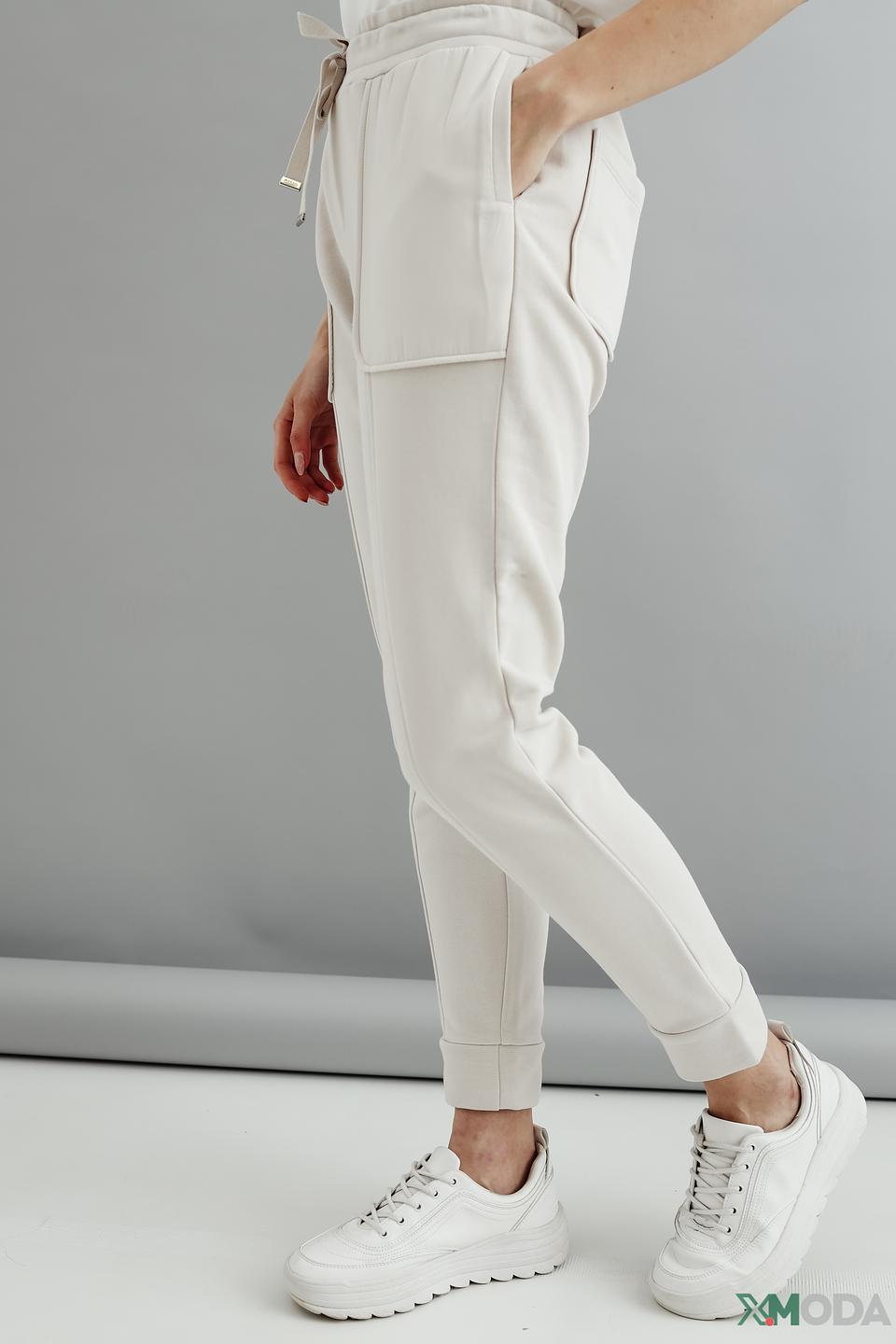 Брюки Monari бежевые с манжетами