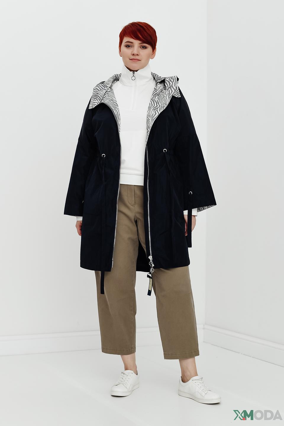 Куртка Baronia чёрная с зебровым принтом