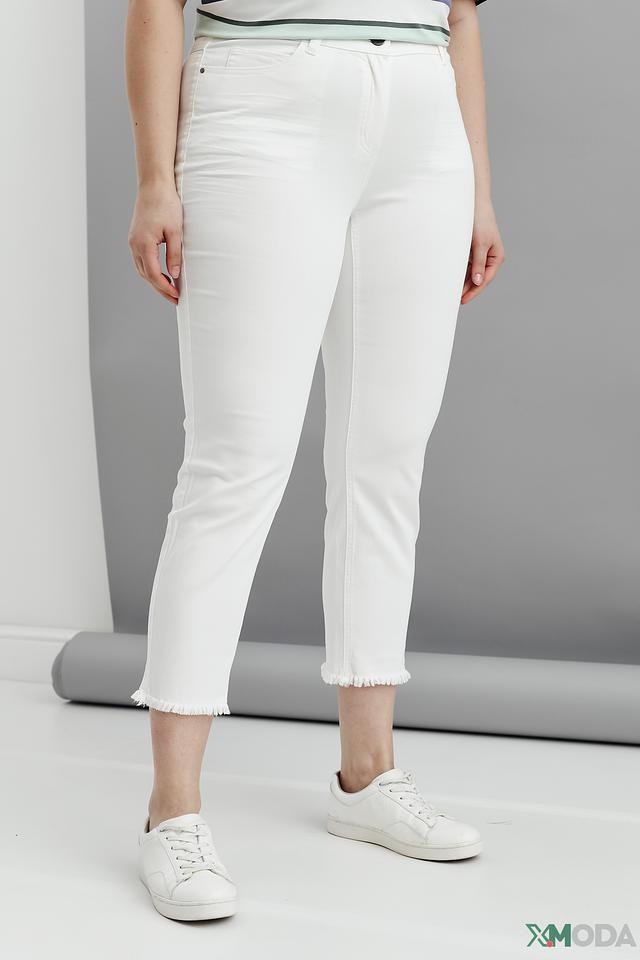 Джинсы Samoon белые с необработанным краем