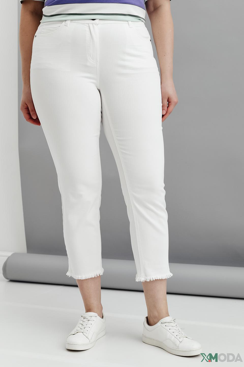 Джинсы Samoon белые с необработанным краем