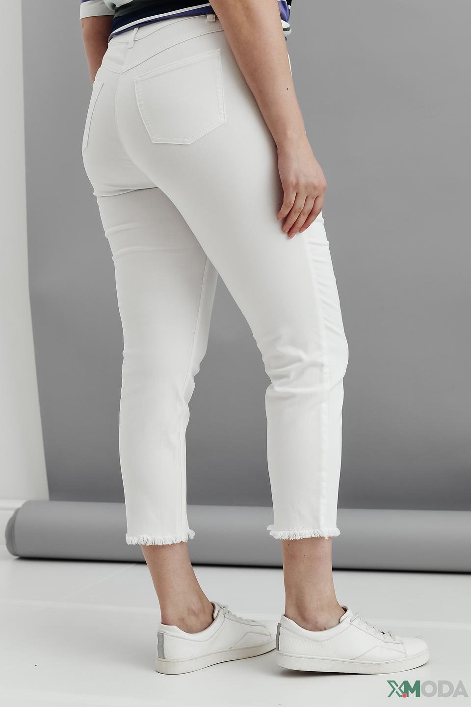 Джинсы Samoon белые с необработанным краем