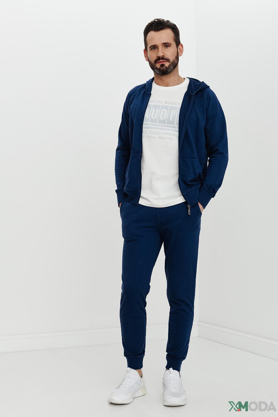 Кардиган Ragman синий с капюшоном