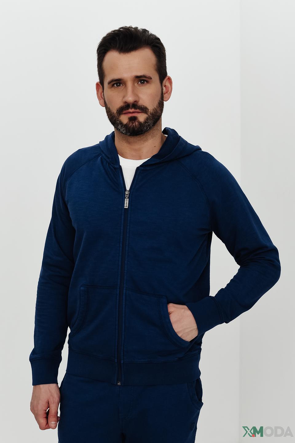 Кардиган Ragman синий с капюшоном