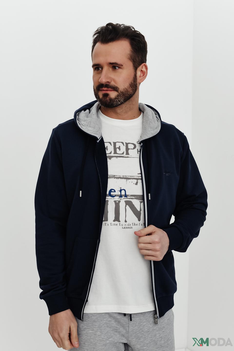 Кардиган Monte Carlo синий с капюшоном