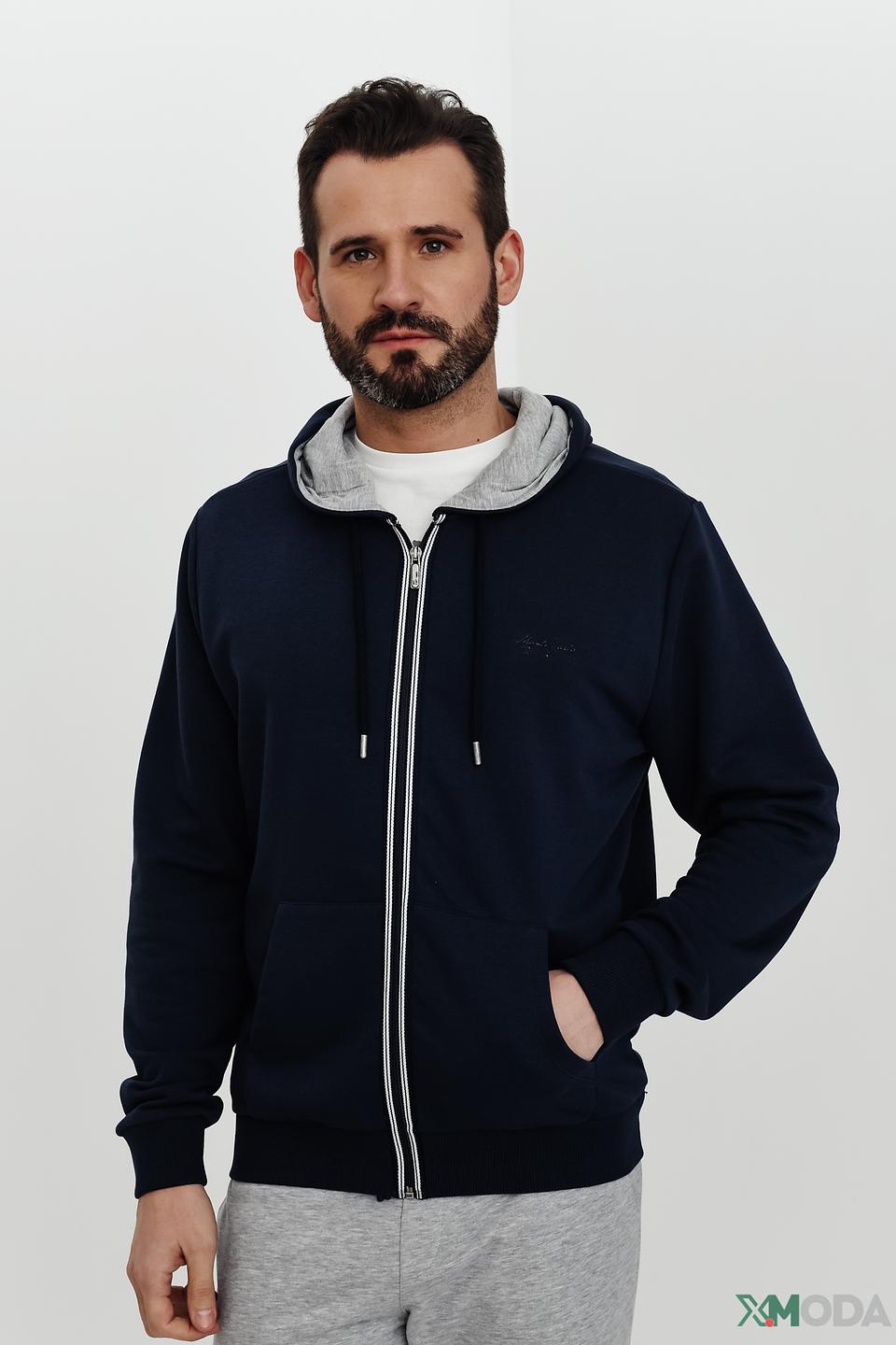 Кардиган Monte Carlo синий с капюшоном