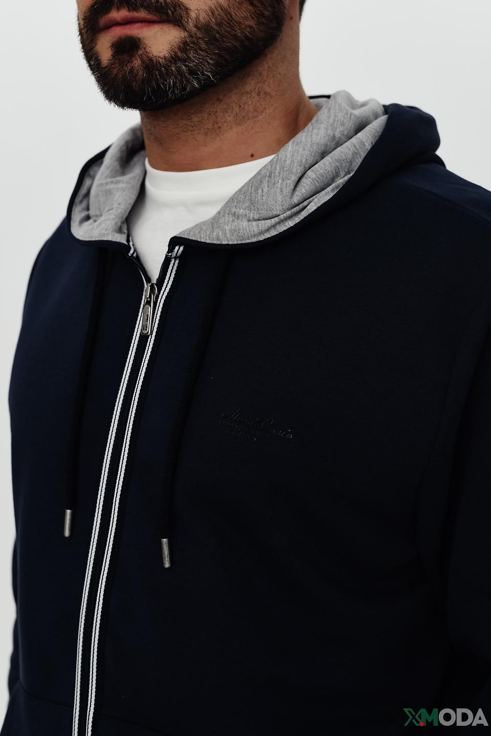 Кардиган Monte Carlo синий с капюшоном