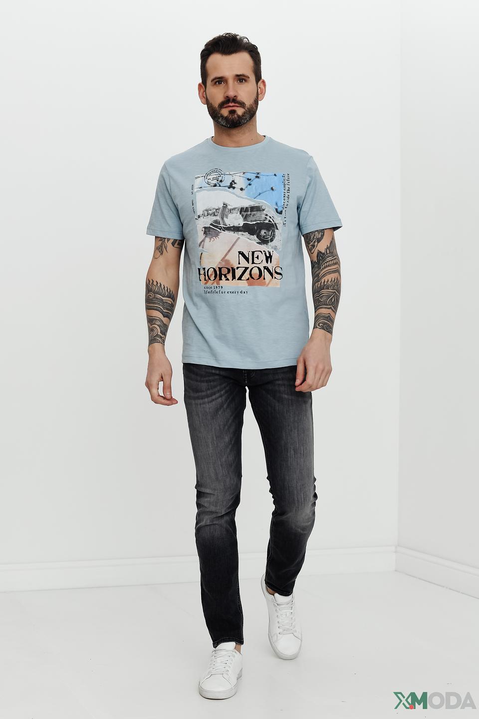 Футболка Lerros с принтом голубой