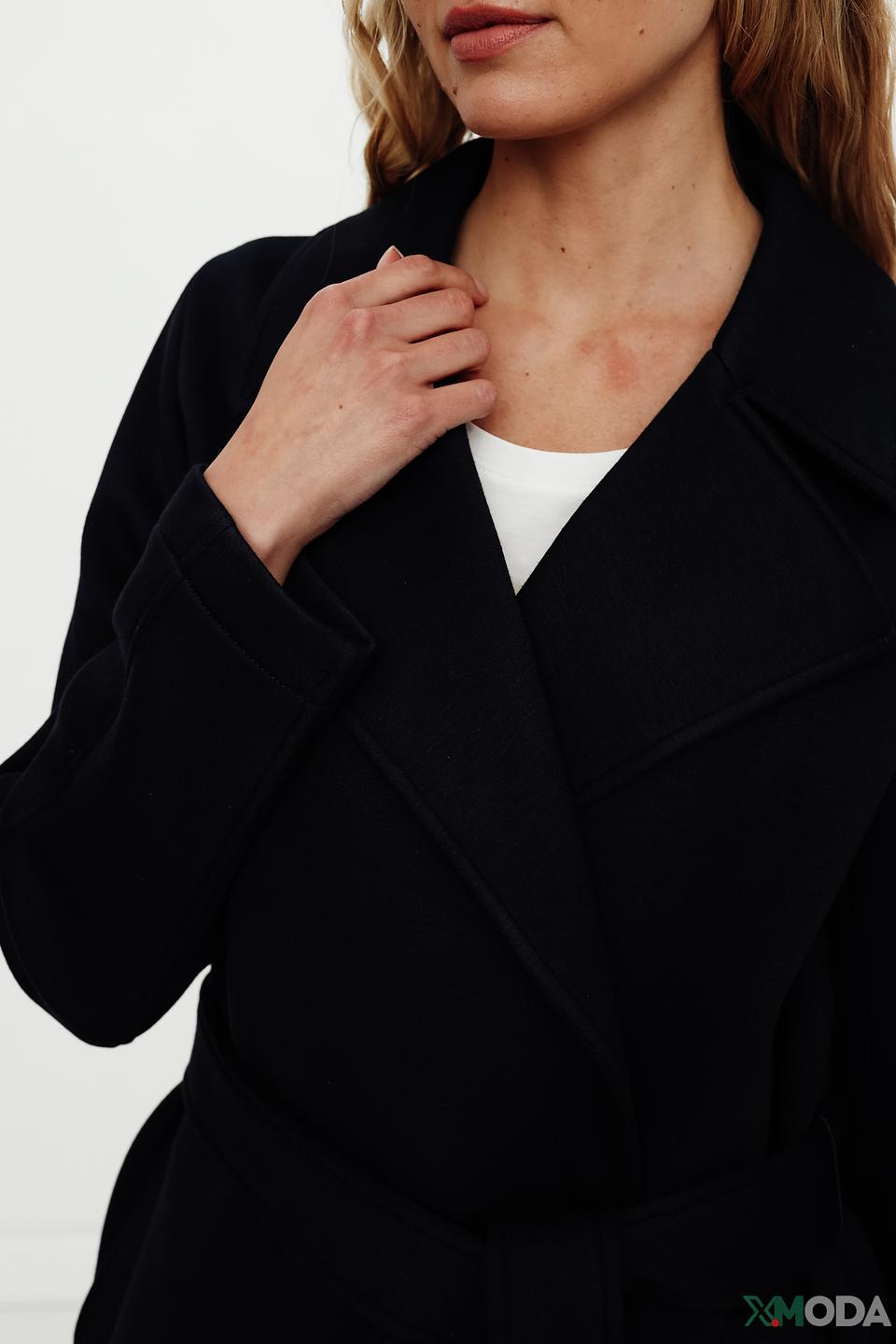 Пальто Schneiders чёрное с поясом