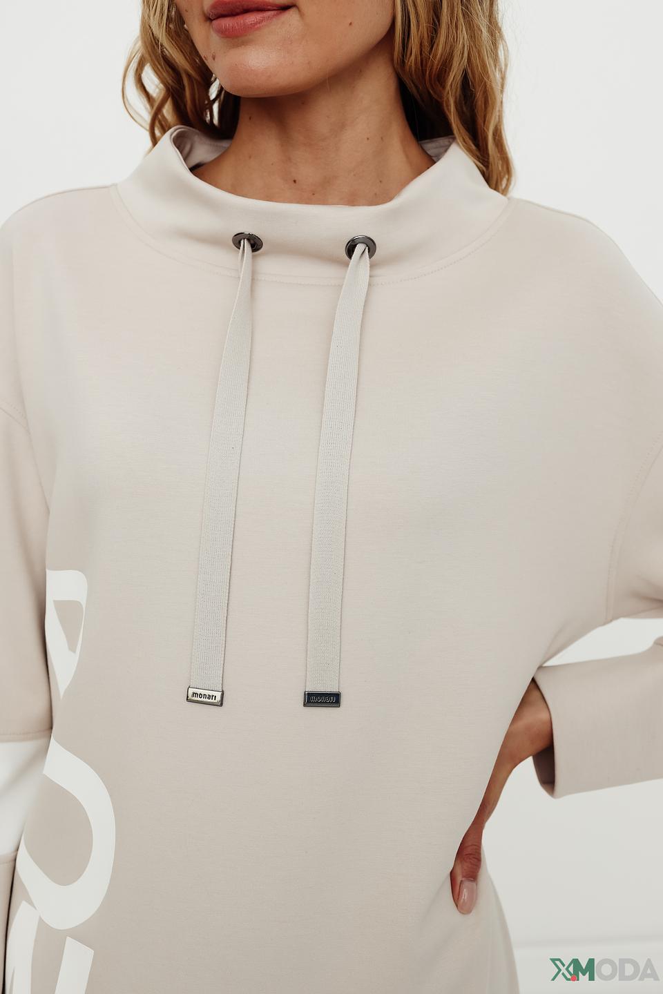 Платье Monari бежевое с надписью