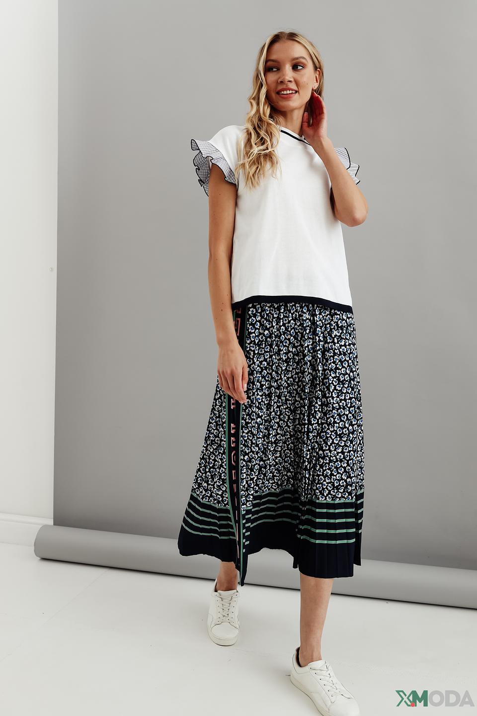 Юбка Oui плиссированная с принтом