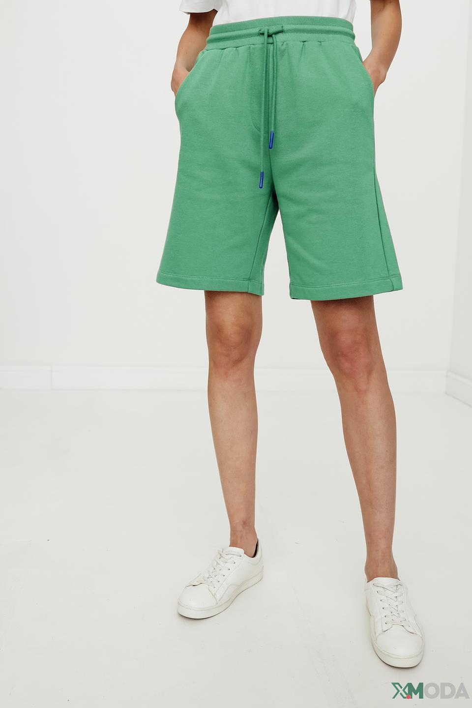 Шорты Oui зелёные с манжетами