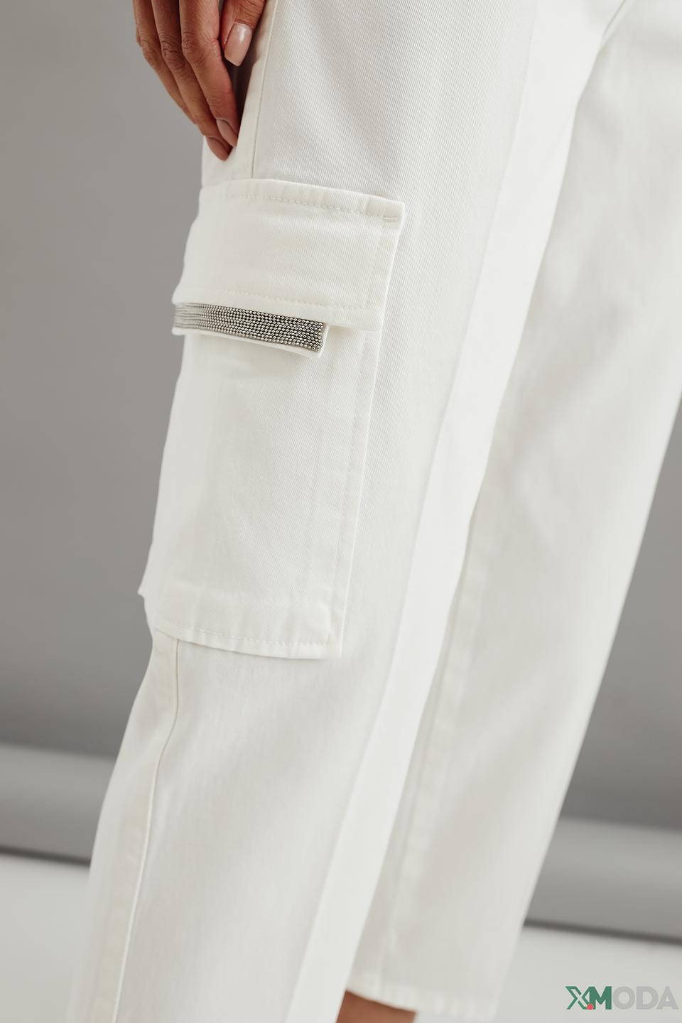Джинсы Monari с поясом белые
