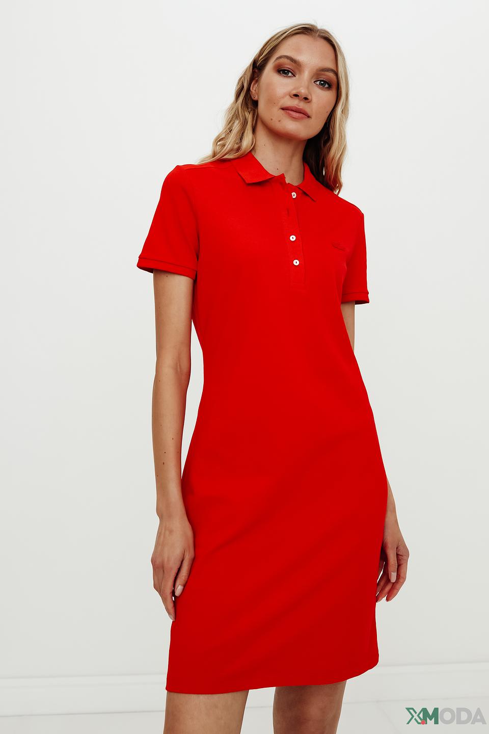 Платье Lacoste поло красное