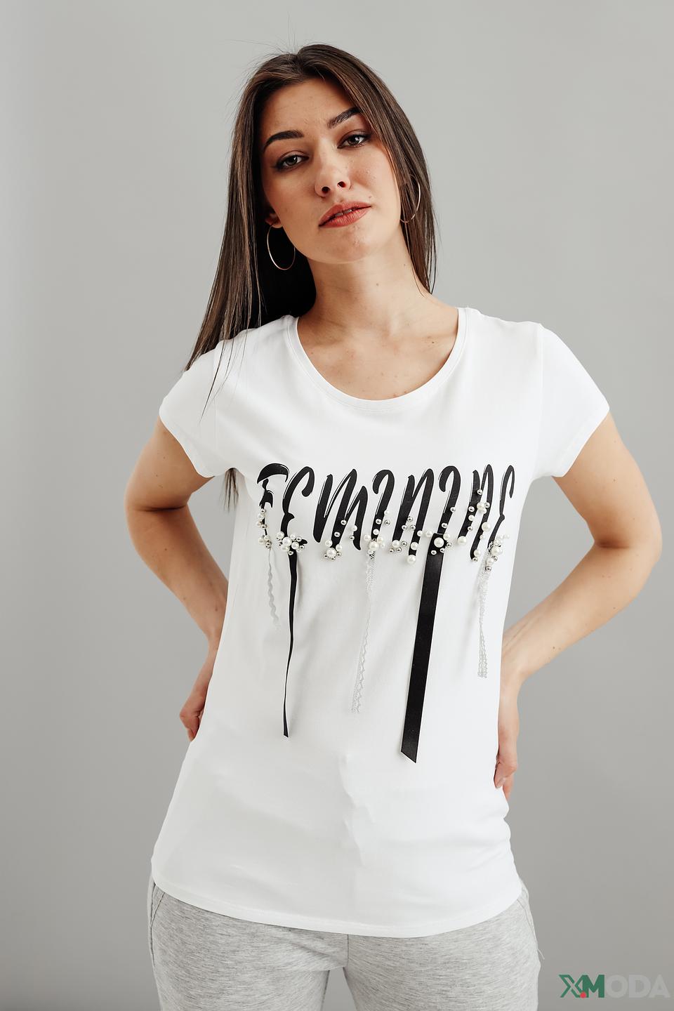 Футболка Pezzo с надписью белая