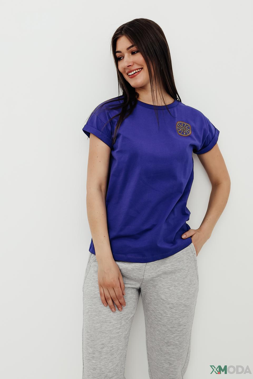 Футболка Pezzo с вышивкой синяя