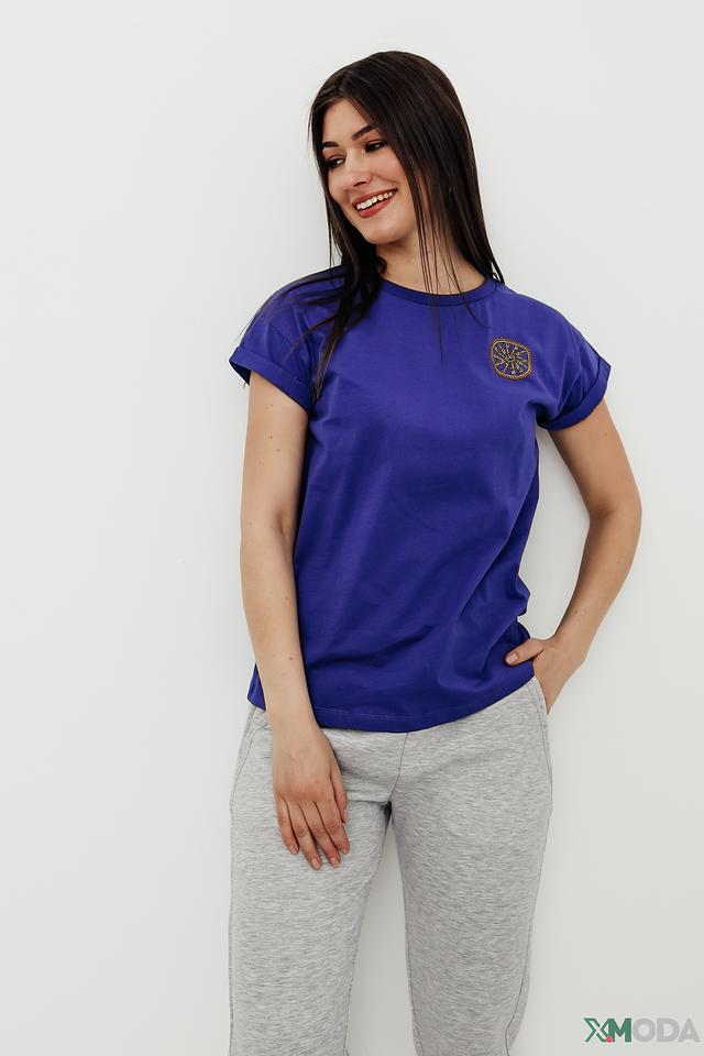 Футболка Pezzo с вышивкой синяя