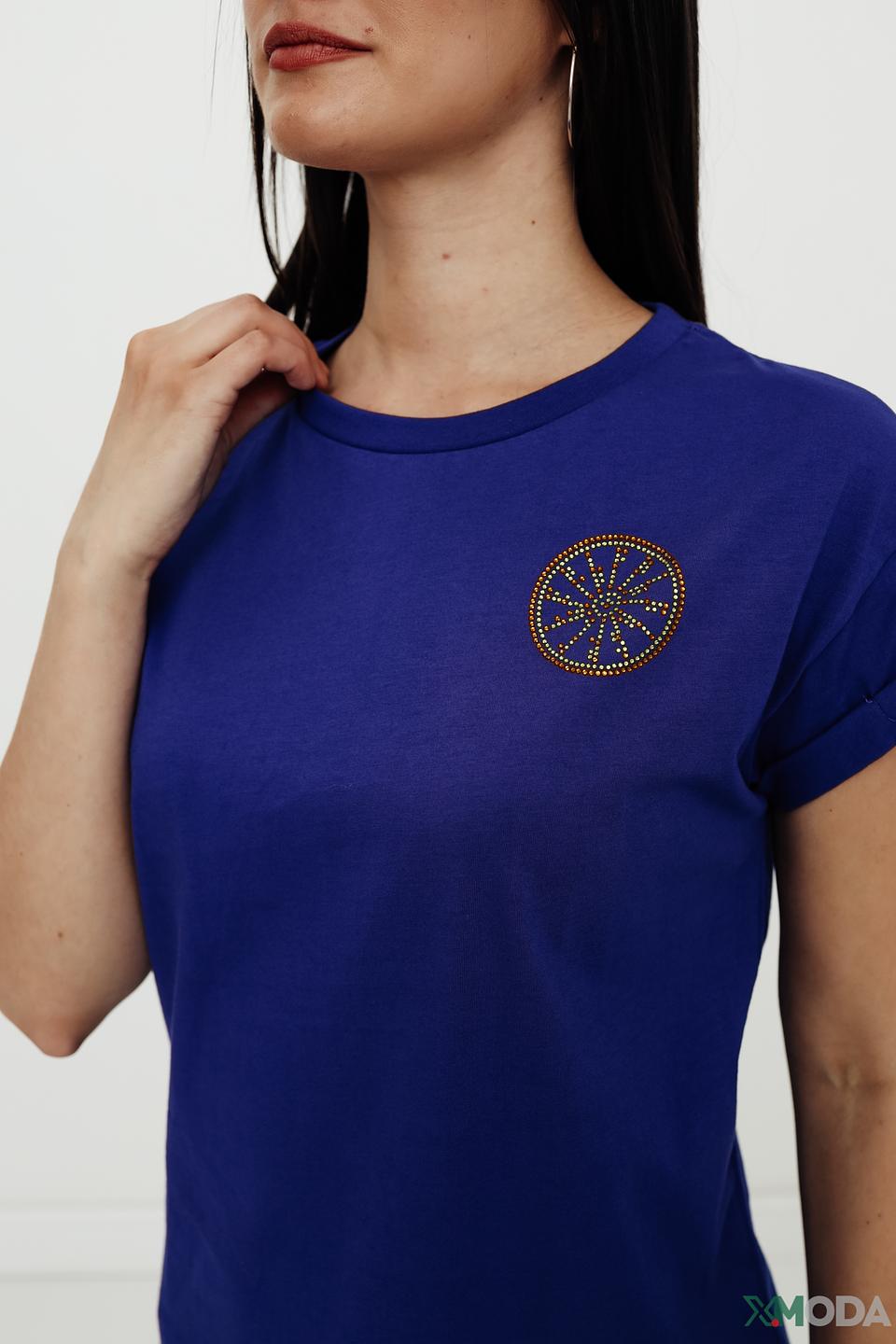Футболка Pezzo с вышивкой синяя