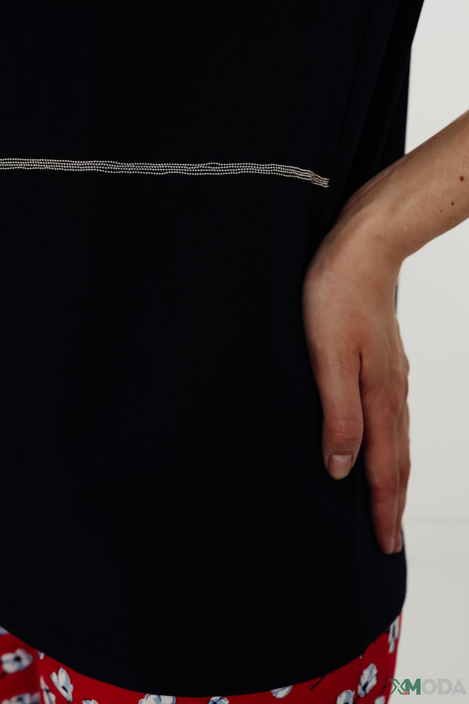 Футболка Pezzo с полоской темно-синяя