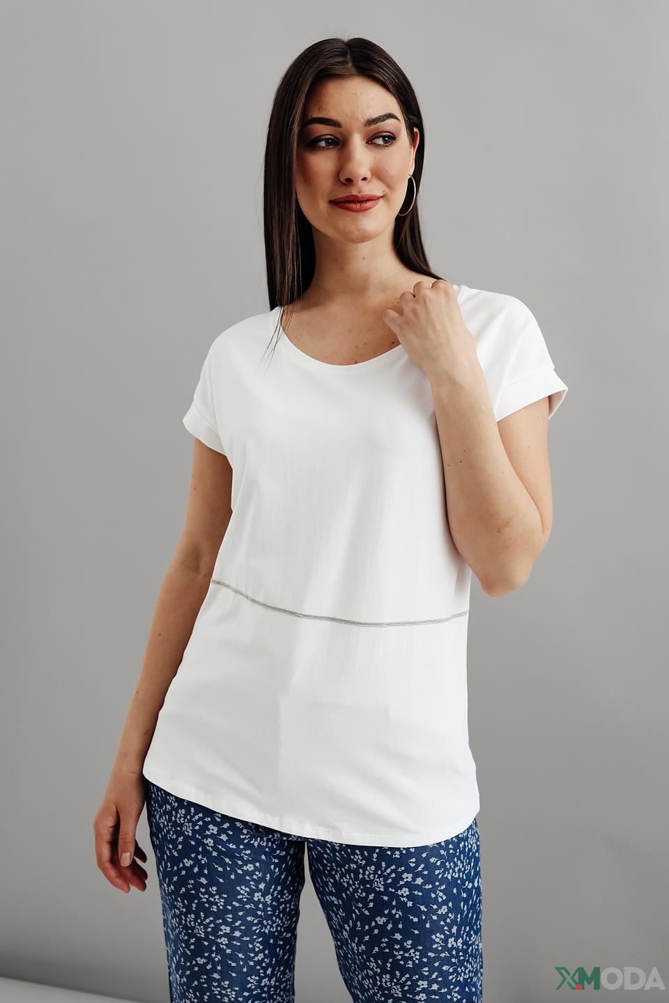 Футболка Pezzo женская белая с отделкой