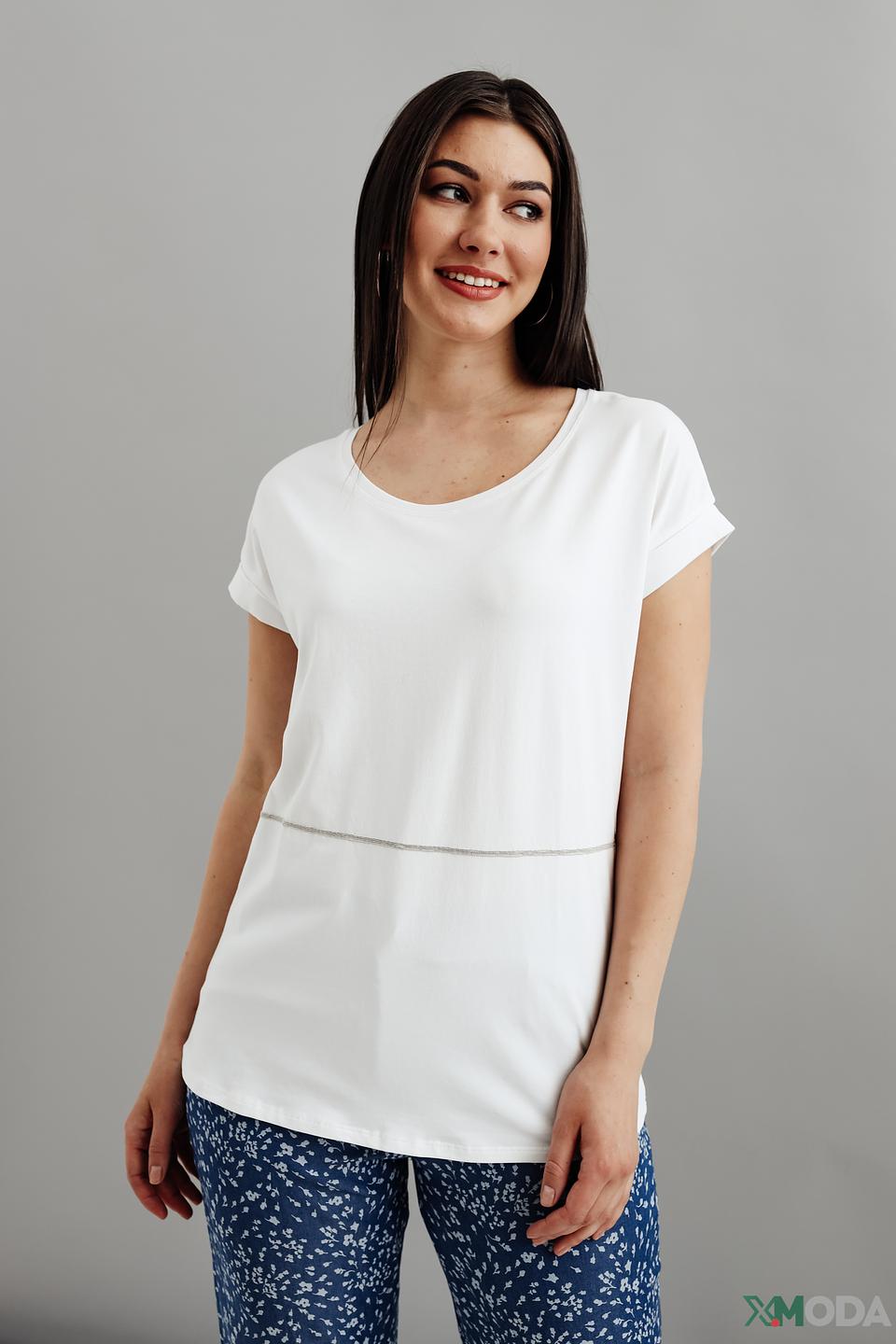 Футболка Pezzo женская белая с отделкой