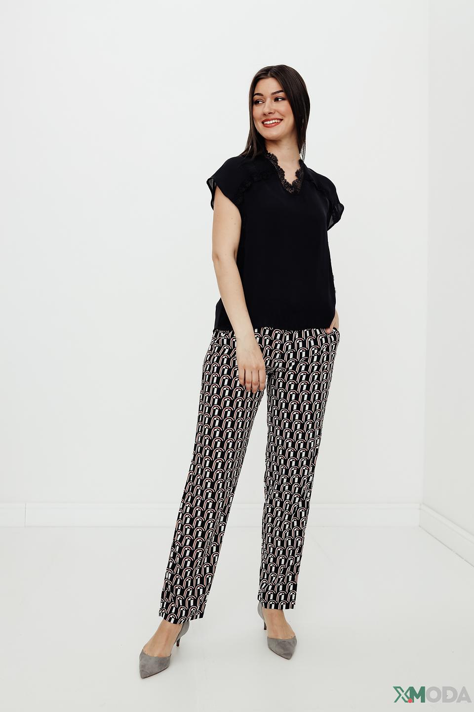 Блуза Pezzo с кружевом черная