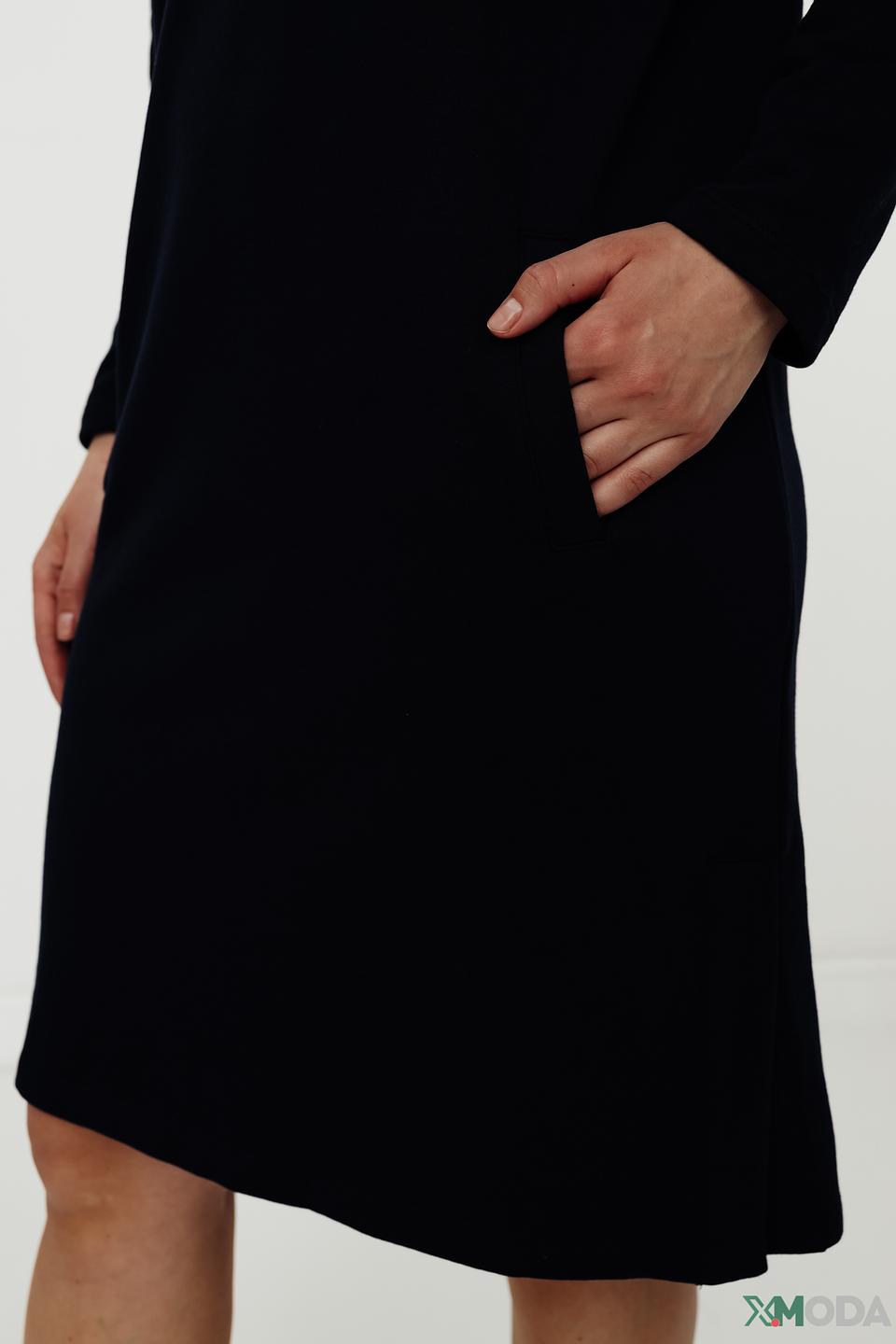 Платье Tom Tailor с капюшоном тёмно-синее