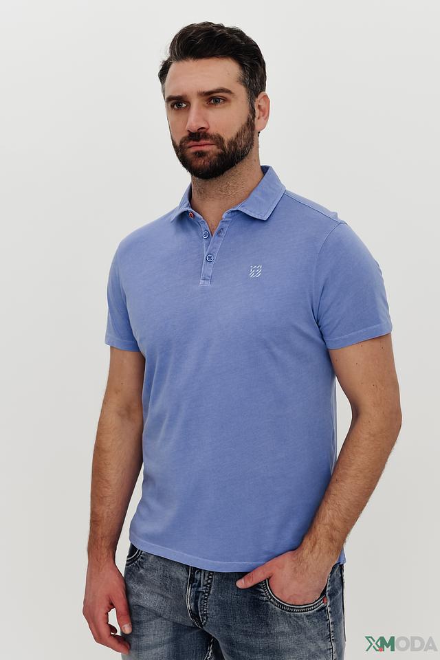 Поло Time Zone голубое