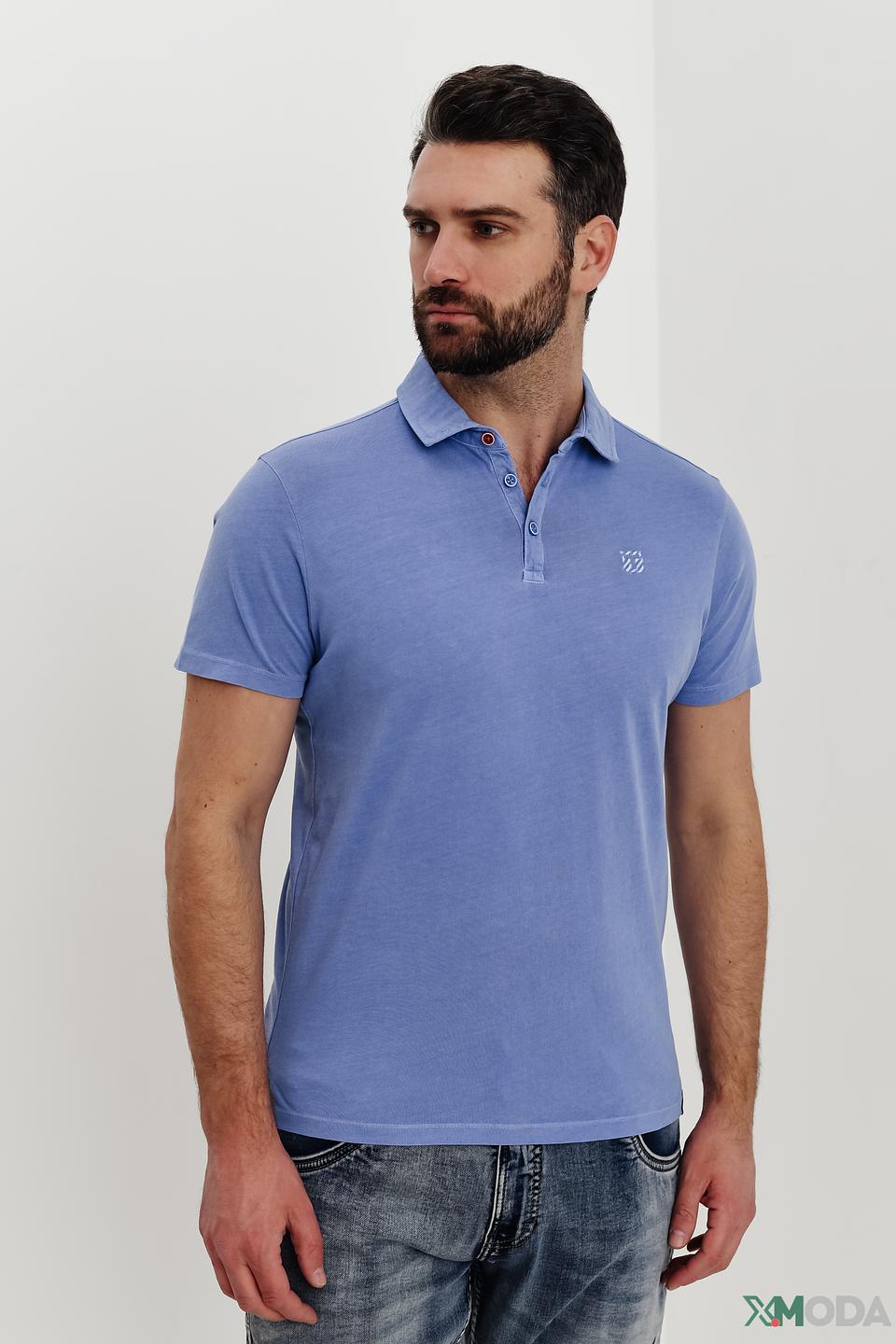 Поло Time Zone голубое