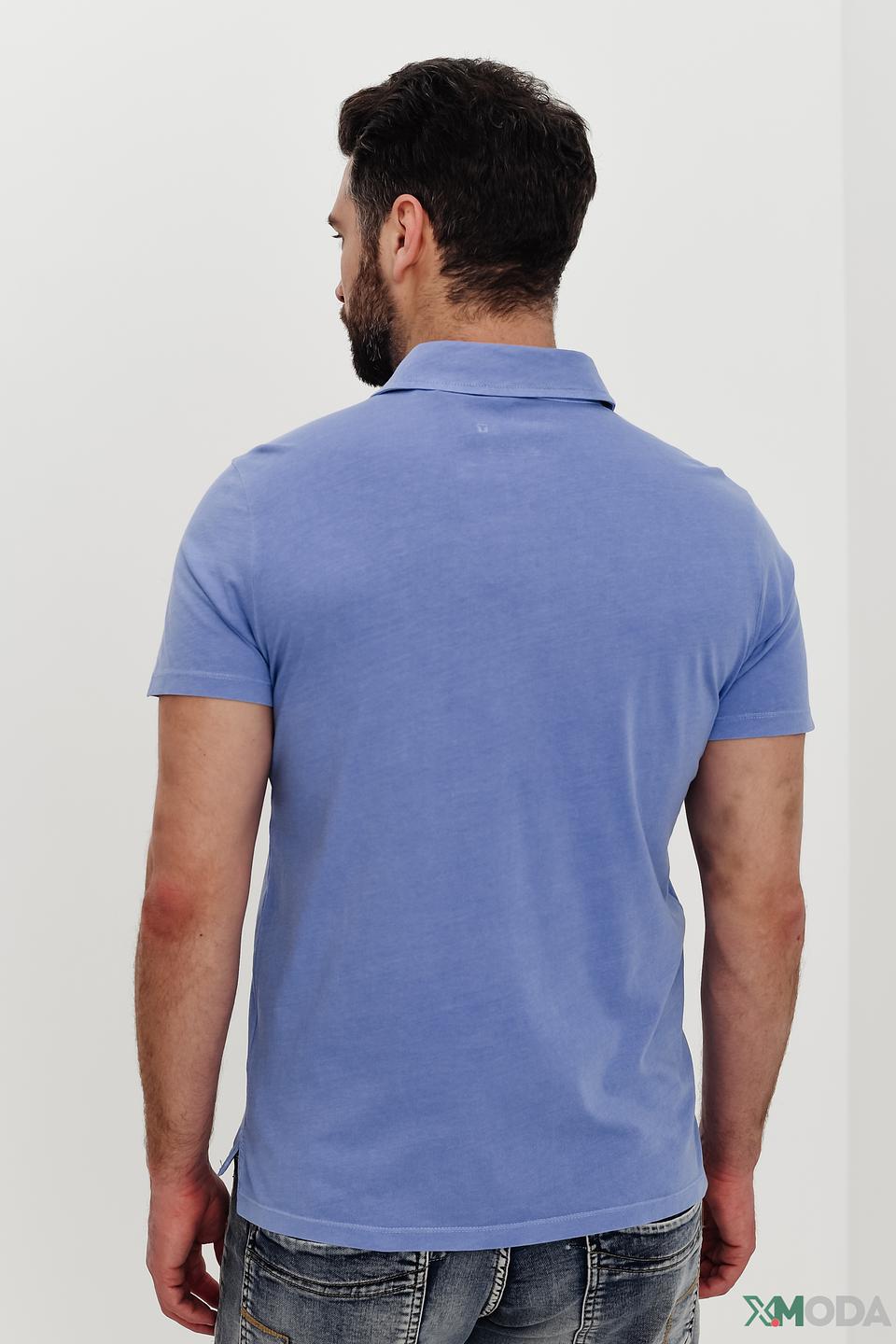 Поло Time Zone голубое