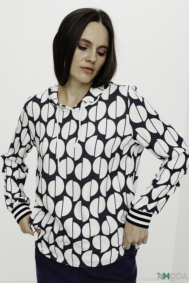 Блуза Tuzzi с капюшоном в горошек