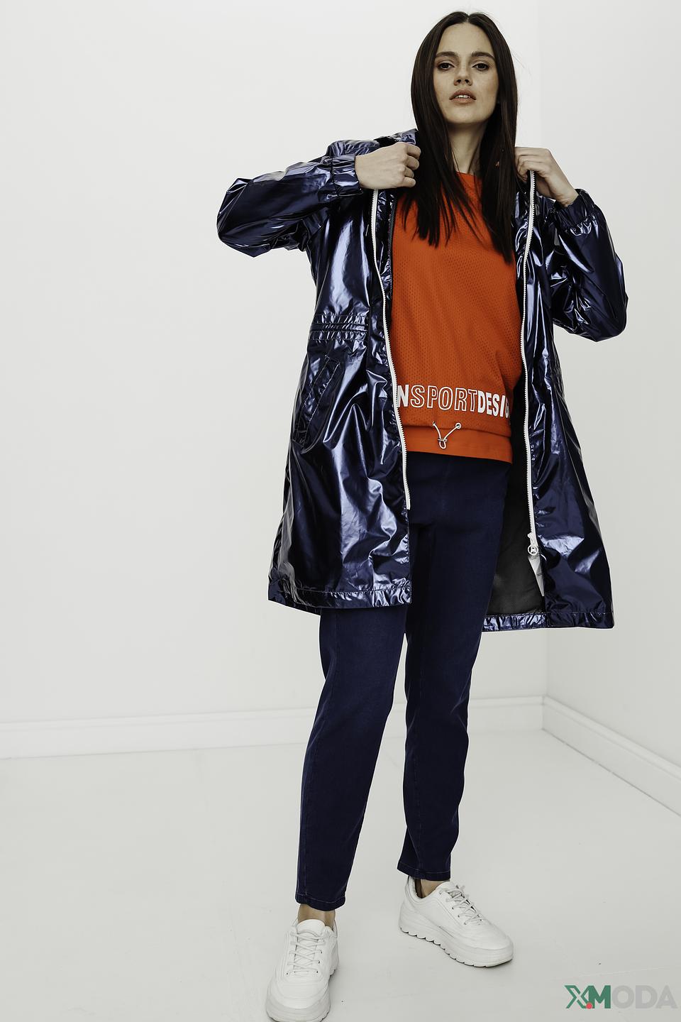 Плащ Tuzzi синий с капюшоном