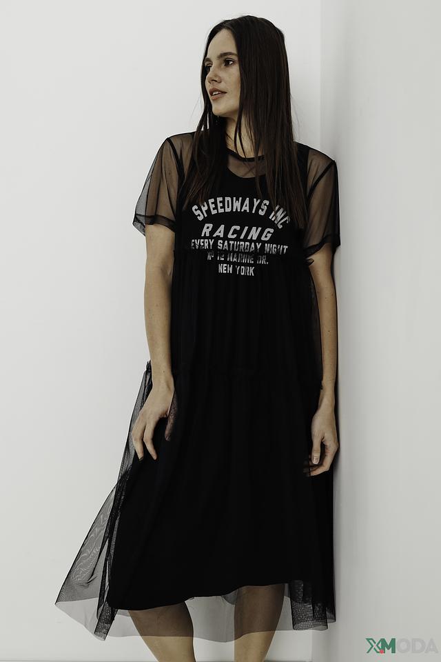 Платье Marc Aurel с принтом чёрное