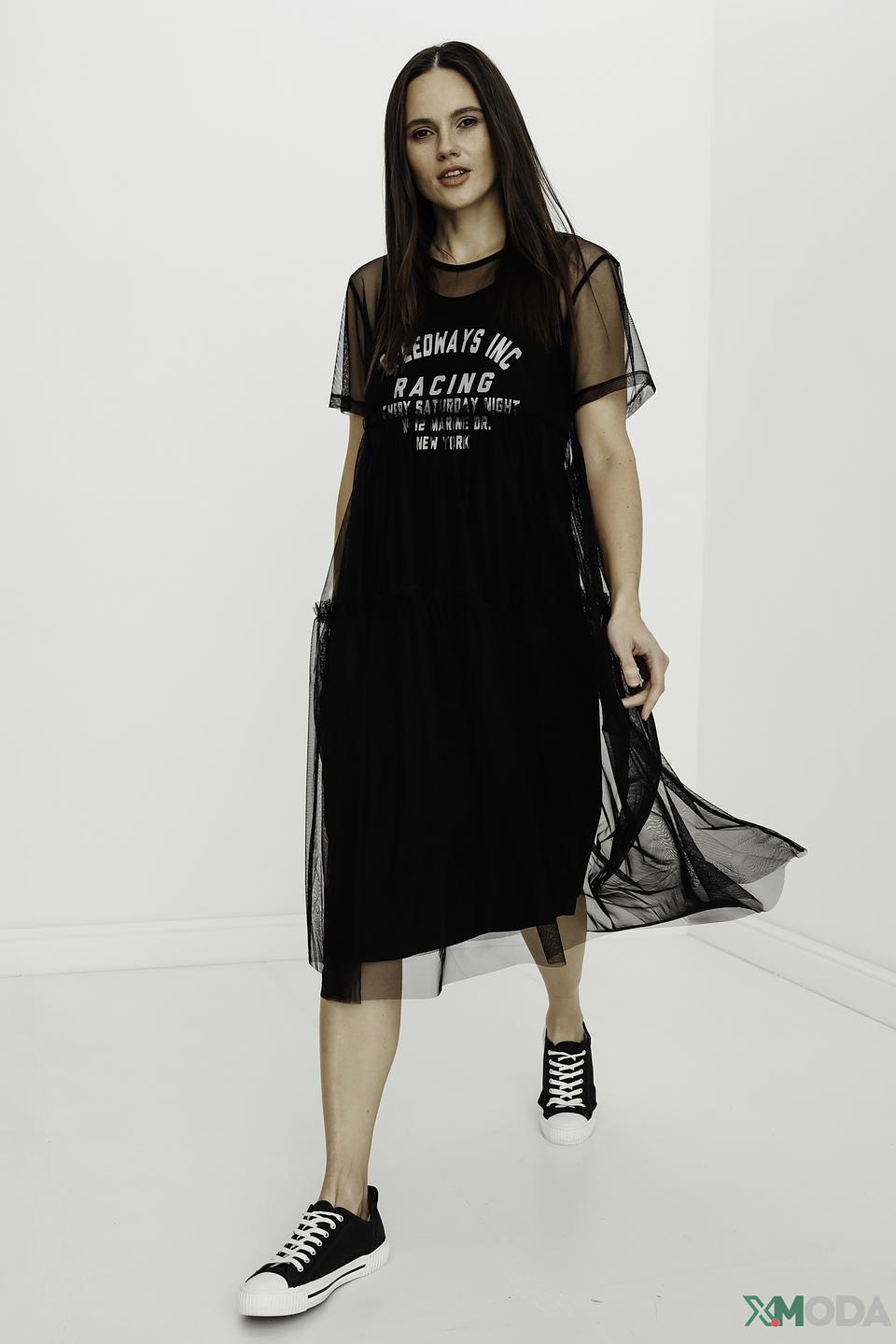 Платье Marc Aurel с принтом чёрное