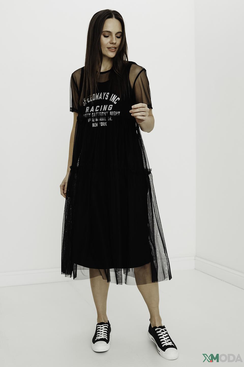 Платье Marc Aurel с принтом чёрное