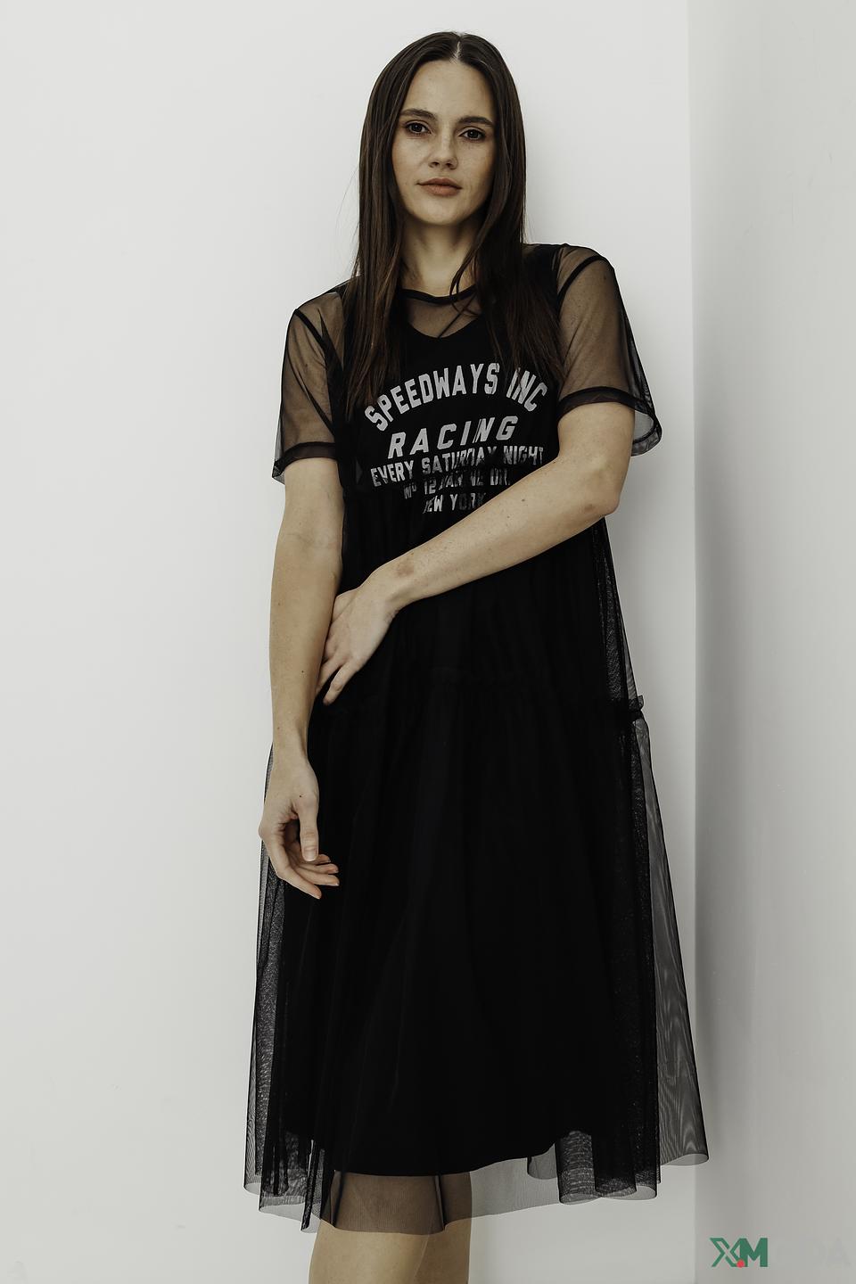 Платье Marc Aurel с принтом чёрное