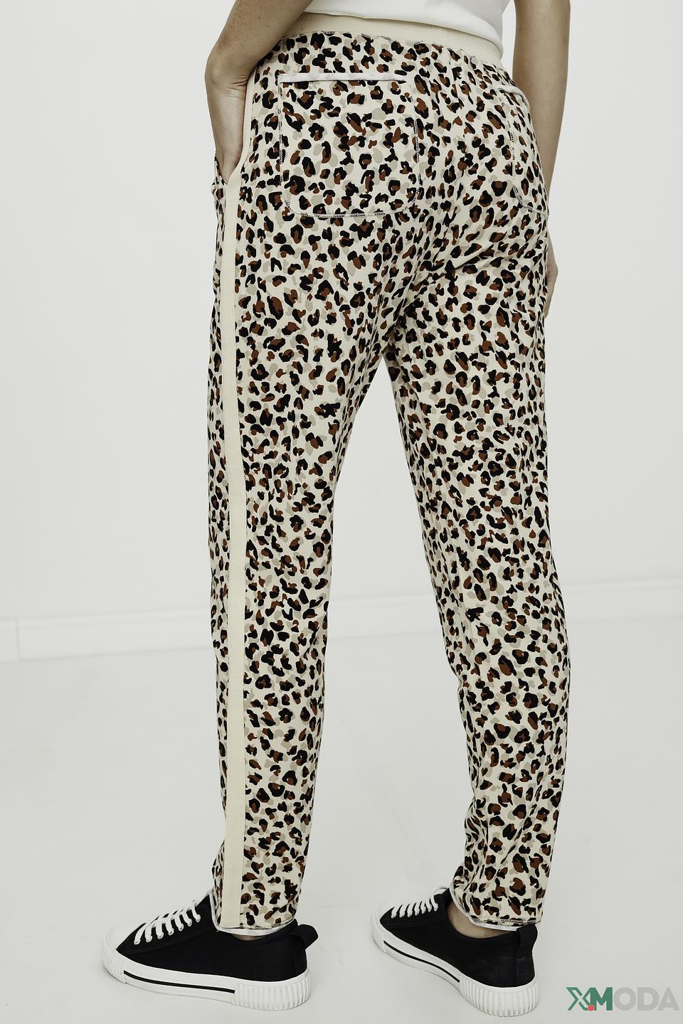 Брюки трикотажные Oui с леопардовым принтом