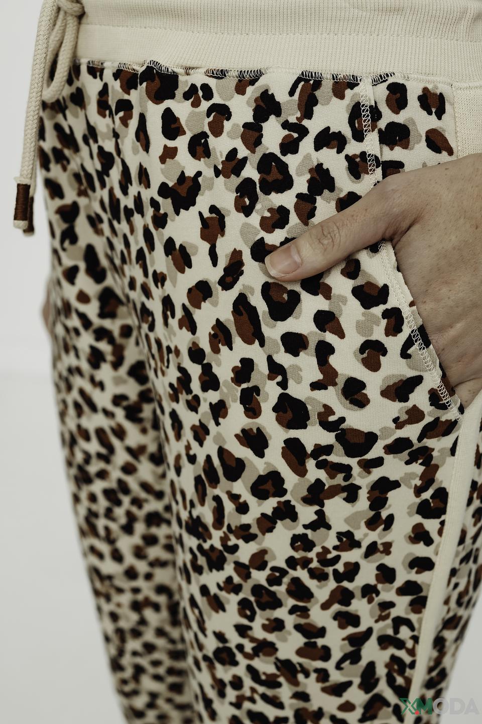 Брюки трикотажные Oui с леопардовым принтом