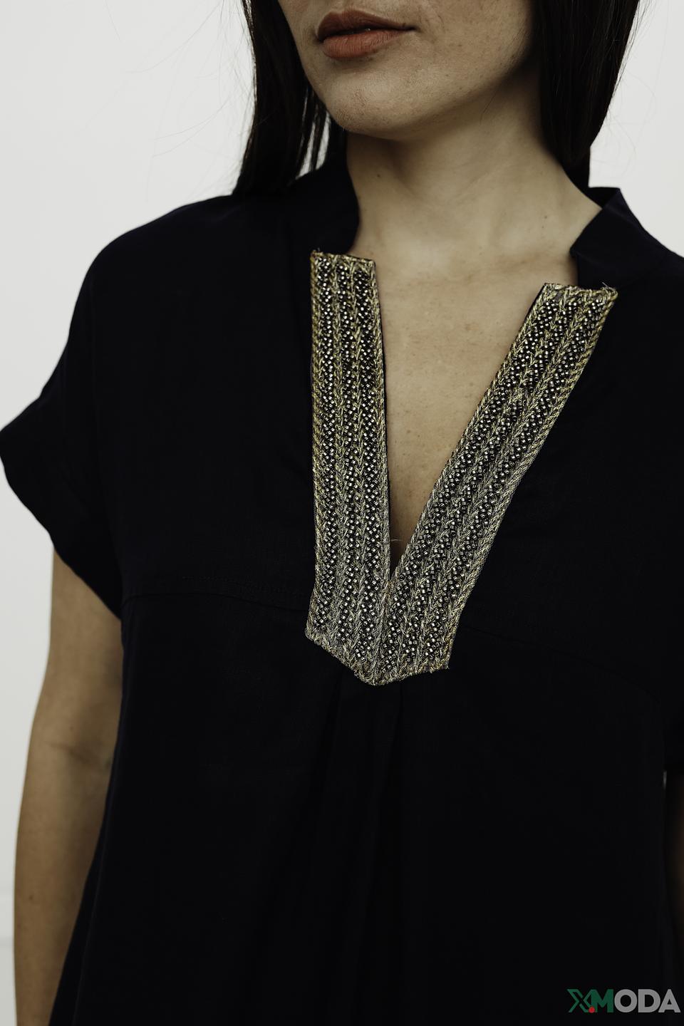 Платье Oui льняное черное