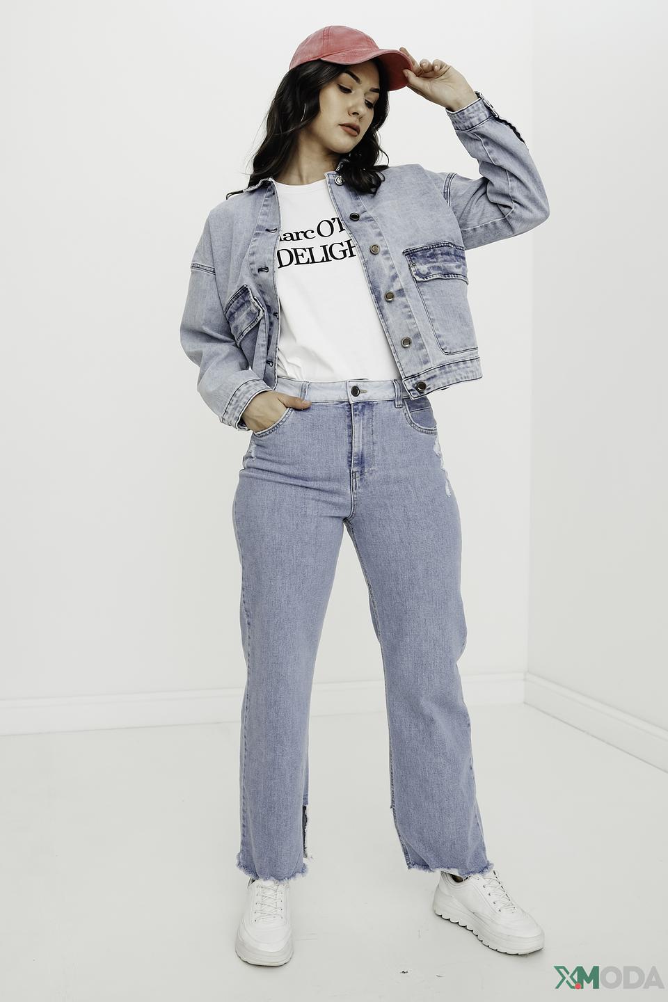 Джинсы UNQ с потертостями голубые