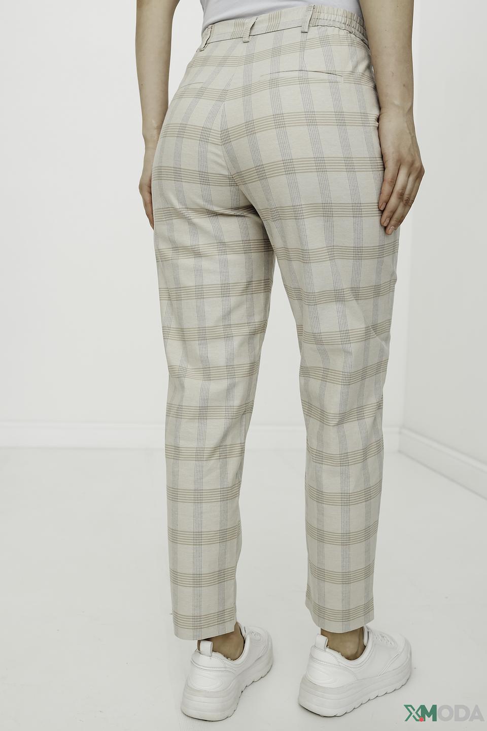 Брюки UNQ в клетку бежевые