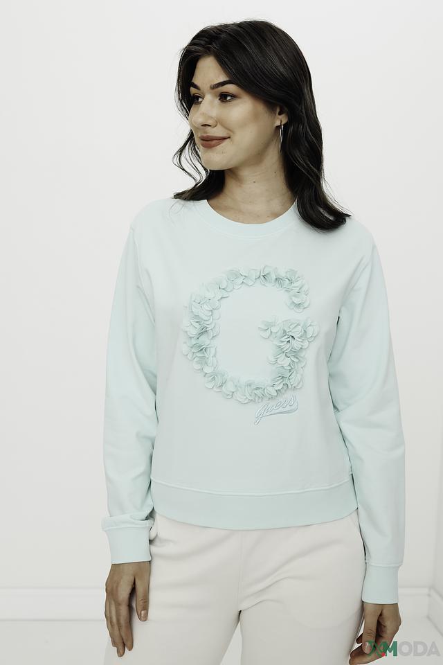 Джемпер Guess с цветами мятный