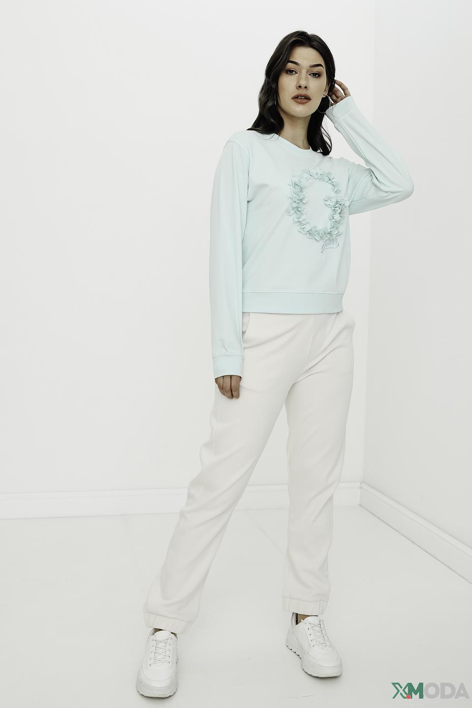 Джемпер Guess с цветами мятный