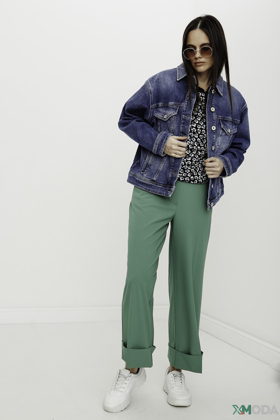 Брюки клёш Rich and Royal зелёные