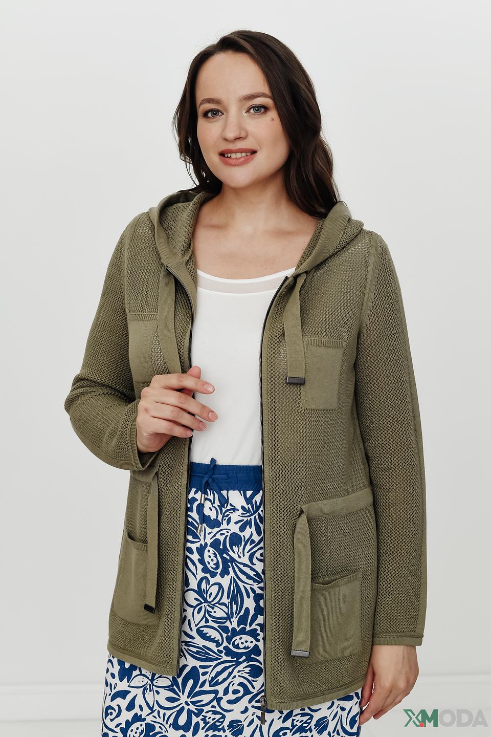 Жакет Lebek с капюшоном хаки