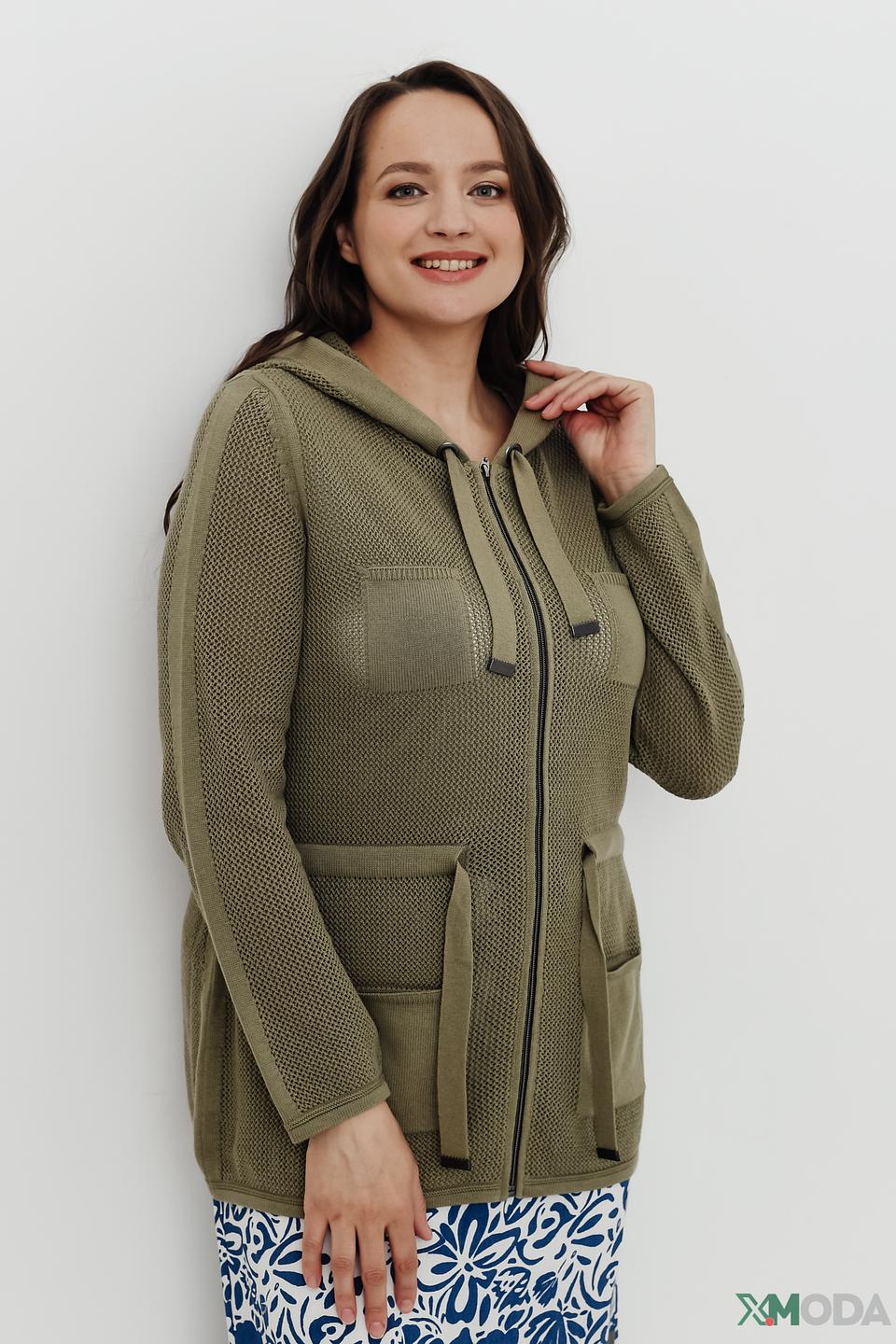 Жакет Lebek с капюшоном хаки