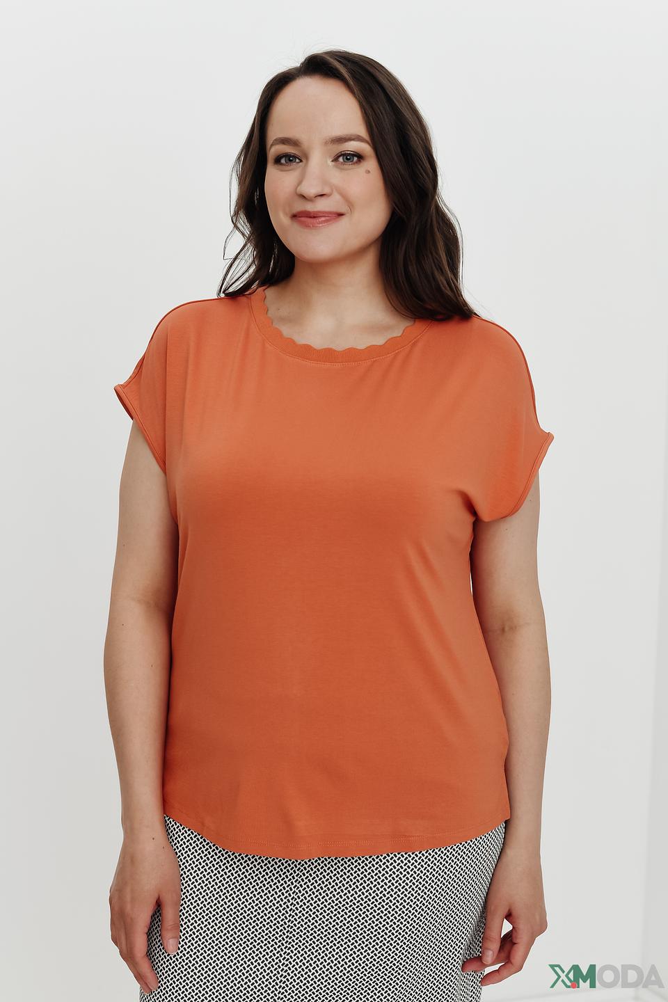 Футболка Lebek оранжевая с рукавами