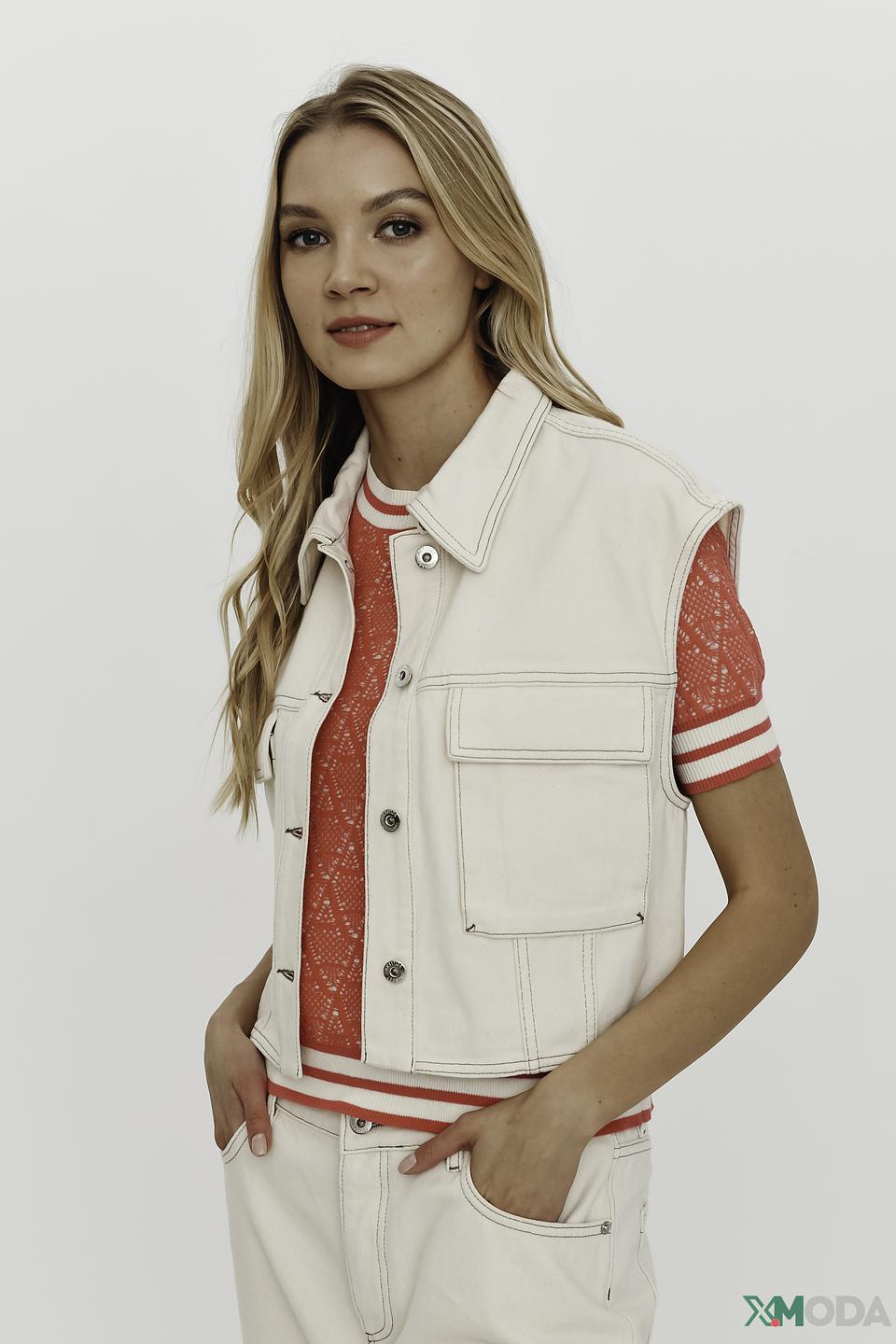 Жилет Twin Set джинсовый бежевый